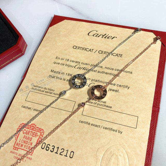 Cartier飾品 925純銀 卡地亞經典LOVE雙面圓餅手鏈 Cartier純銀手鏈  zgk1276
